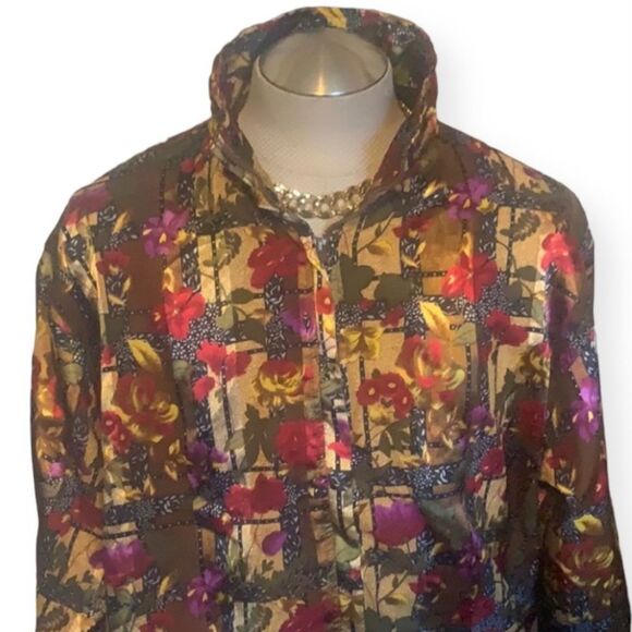 - ARGEE SPORTS Women’s Windbreaker Floral Jacket Large O620 - Picture 2 of 11